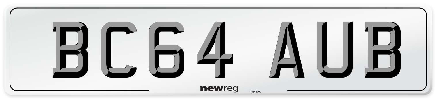 BC64 AUB Number Plate from New Reg